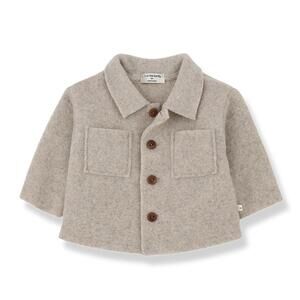NEW ONE MORE IN THE FAMILY kid's christian wool jacket in cream/ white